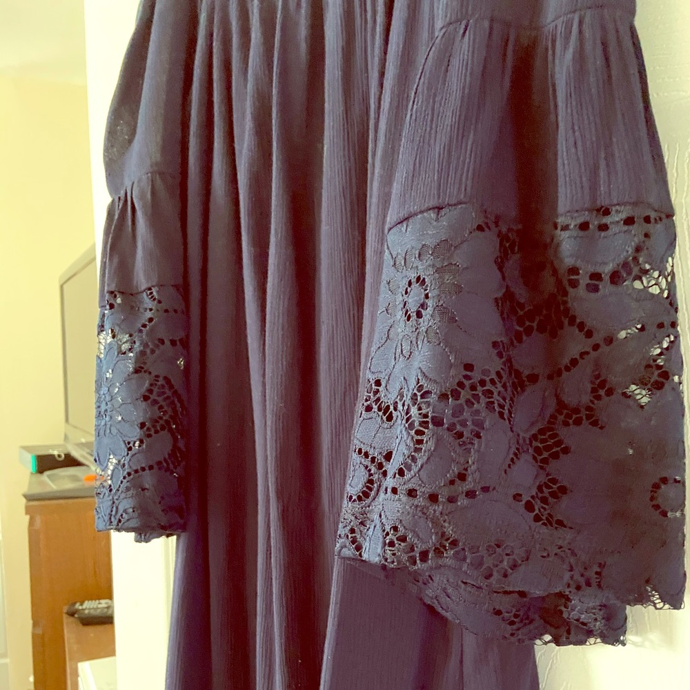 Off Should Lace Trim Dress
